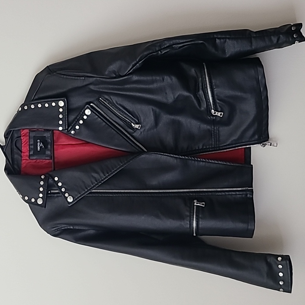Mens PU lightweight leather jacket
